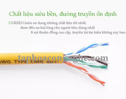 Ugreen 11233 5M màu Vàng Cáp mạng LAN CAT5E UPT NW103 30011233